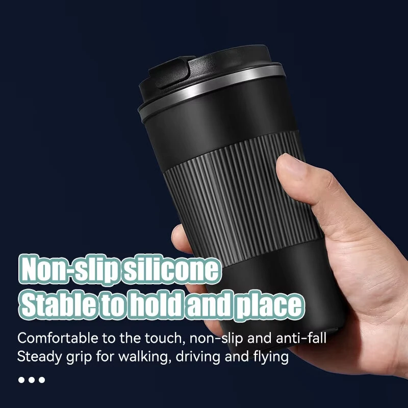 (image for) IPRee 510ml Double Stainless Steel Coffee Thermos Mug with Non-Slip Case Car Vacuum Flask Travel Insulated Bottle Coffee Cup Mug Milk Cup